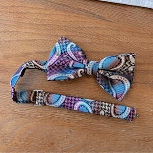 Stacy Adams Multicolor Paisley Houndstooth Bow Tie bowtie Adjustable one size